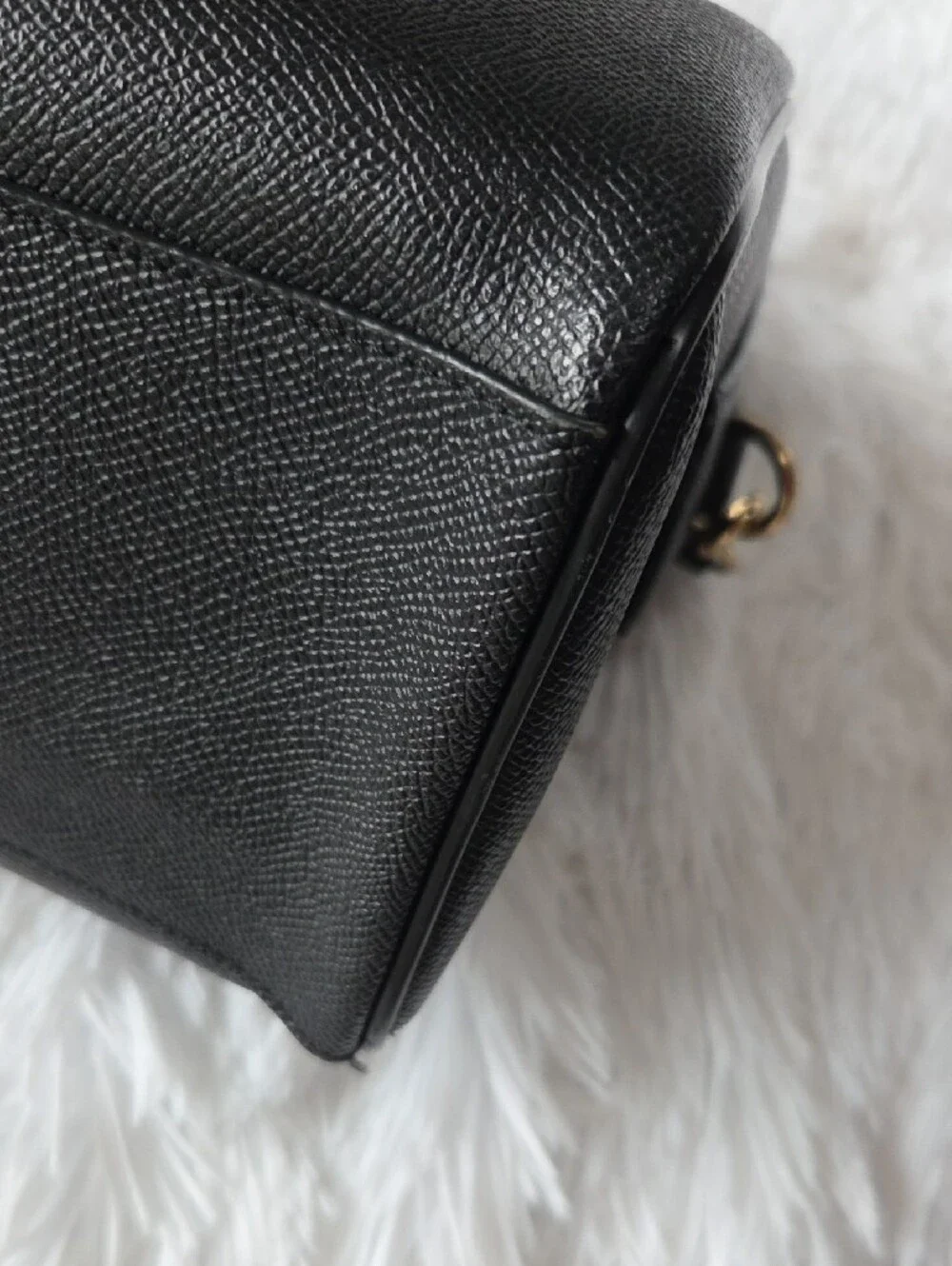 Coach Black Leather Mini Rowan with Gold-Tone Accents - Picture 6 of 9